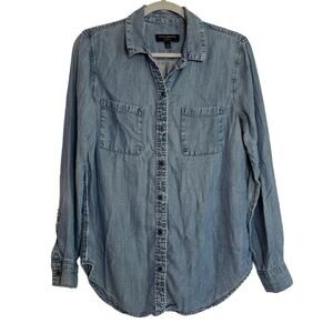 Banana Republic Women Lyocell Denim Button Up Top Size S Western Cowgirl Country